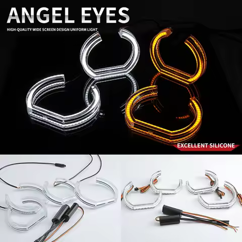 4PCS/Set LED Angel Eyes Halo Rings Bright Half U Shape Angel Eyes Led Headlight Retrofit DRL Daytime