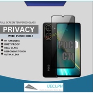 Privacy Protection Tempered Glass Screen Protector POCO C85 C71 C75 C65