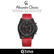 [Official Warranty] Alexandre Christie 6594MCREPBARE Men's Red Dial Silicone Strap Watch