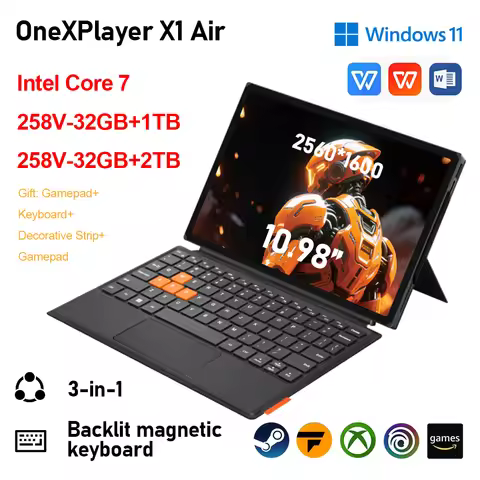 OneXPlayer X1 Air 3-in-1 Gaming Laptop 10.95‘’ Intel Ultra 7 258V 32GB DDR5 1TB/2TB SSD Mini PC Wind