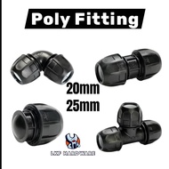 Poly Fitting Poly Pipe Connector HDPE Poly Fitting Smart Coupler Elbow Tee End Cap Sambungan Paip Ai