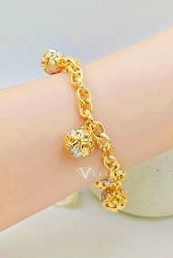 [VJ]NEW! Bracelet "Glamour Datin Dangle Full Love" 999.9 Bangkok Gold Plated MB140//BP159/BP110/BC11