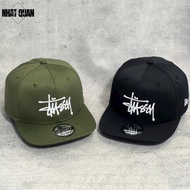 Mũ nón lưỡi trai Stussy snapback kaki logo thêu nổi - Nhật Quân Asia nhatquanasia
