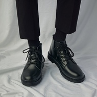 Black Handsome Winter Fleece-Lined British Style Dr. Martens Boots