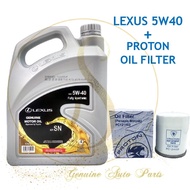 (100% Original) New Lexus 5W40 4L API-SN Fully Synthetic Engine Oil FREE Proton Oil Filter PC121102