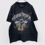 古著Hard Rock Cafe黑色短袖印花T卹，L碼