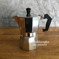 หม้อต้มกาแฟ Moka pot 3 cup (150 ml.) สีเงิน