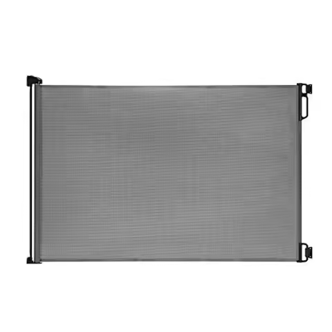 Extra Wide and Extra Tall Retractable Baby Gate Extends up to 71" Wide, 39.3" 100cm Tall, Grey/Pet R