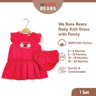 We Bare Bears 6-24M Set Baju Bayi Perempuan / Baby Girl Newborn Clothing Knit Dress Sleeveless with 