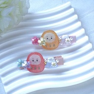 現貨 手繪達摩富士山髮夾 熱縮片滴膠 Handmde UV Resin Hair Cli