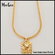 Rantai Leher Perempuan Emas Korea 24K - Emas Korea Women Necklace with Pendant Rantai Leher dan Loke