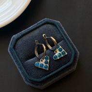 [Rough Stone] Blue Apatite 925 Silver Earrings