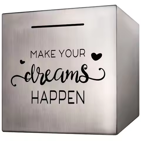 Piggy Bank Made of Stainless Steel, Piggy Banks for Adults Coin Bank,Can Only Save The Piggy Bank Th