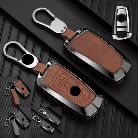 A+ Zinc Alloy Leather Car Key Case Cover For BMW 1 2 4 5 7 X3 X4 X5 X6 F10 F20 F30
