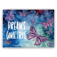 手繪插畫萬用卡/明信片/卡片/插畫卡--美夢成真 蝴蝶飛舞