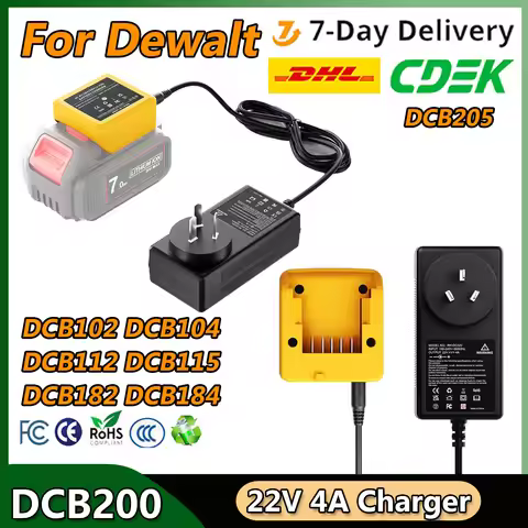 22V/4A Rechargerable Battery Charger For Dewalt DCB200 DCB102 DCB104 DCB112 DCB115 DCB182 DCB184 DCB