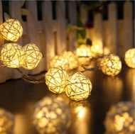 *SG seller* Decorative String Lights for Home Decor Bedroom Fairy Lights 20&amp;30 LEDs Cotton Ball String Lights Battery or USB Powered Colorful String Lights for Party Wedding Xmas Holiday Decoration Ball