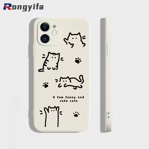 For OPPO Find X8S+ Pro X8 Ultra X6 X5 X3 X2 Neo Lite F15 F11 F9 Pro F7 F5 5G 4G Phone Case Cute Cat 