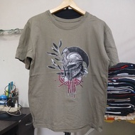 KATUN Original SCENARIO second hand army color thick cotton t-shirt with strong collar, size L, ches