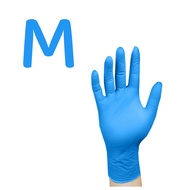 (ยกลัง) ถุงมือยางไนไตร สีฟ้า ชนิดไม่มีแป้ง Food grade ถุงมือยางสังเคราะห์ ยืดหยุ่น ใส่กระชับมือ ไม