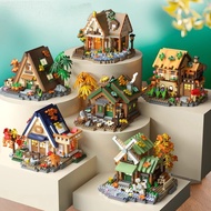 LEGO forest cabin building house street scene building blocks handmade windmill tree house children'