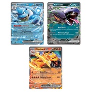 English Pokemon Card Blastoise ex 009/165 / Arbok ex 024/165 /Charizard ex 006/165 Ultra Rare Scarle
