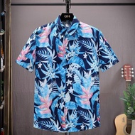 M-5XL Summer Plus Size Casual All Match Loose Hawaiian Short Sleeve Flower Shirt Men
