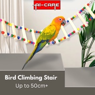 Bird Bridge Interactive Toy Colorful Beads Natural Wood Long Ladder Climbing Toy Stair Parrot Budgie