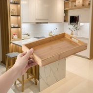 Aesthetic Bamboo Tray Multipurpose Wooden Tray Food & Beverage Serving Tray/
