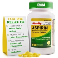 TIME-Cap Labs Low Dose Aspirin 81mg (NSAID) Enteric Coated, 500 Tablets