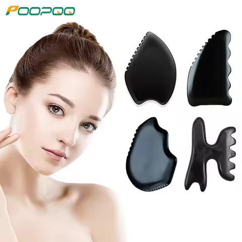 Gua Sha Facial Body Massage Tools, Gua Sha Bian Stone, 3D Gua Sha Stone with Ridges, Gentle Gua Sha 