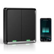 "(Gray) Smart Alexa Light Switch 2 Gang 1 Way, Etersky WiFi Wall Light Switch  Compatible with Alexa