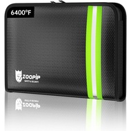 6400°F Fireproof Zipper Pouch Bag(10.8"x7.4"),Water-Resistant Zip Money Bag with Reflective Strip,Po