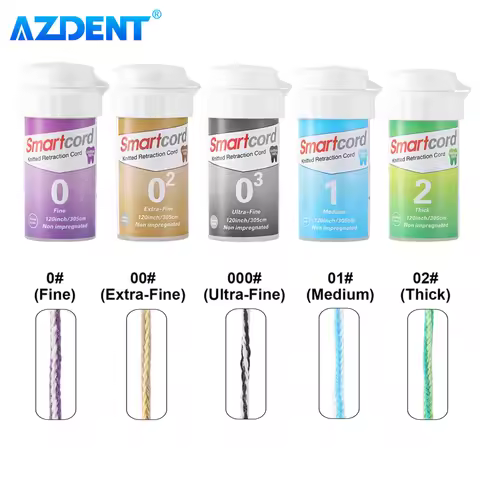 3.05m/Bottle AZDENT Dental Gingival Retraction Cord Cotton Hard Soft Line Thread Disposable Dentist 
