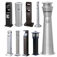 QM-8💖Outdoor Stainless Steel Ashtray Vertical Cigarette Butt Column Civilized Smoking Column Cigarette Holder Collector