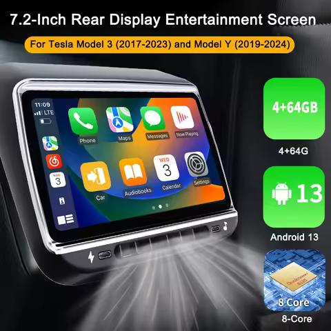 Onlysay 4G+64G Android 13 Rear Display For Tesla Model 3 2017-2023 Model Y 2019-2024 Entertainment 4