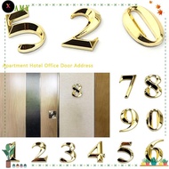 TEAMY Digital Hotel Room Number, Golden Door Electroplating Plate Door Number,  Self Adhesive  ABS I