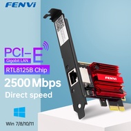 FENVI 2.5G PCI-E To RJ45 Network Card RTL8125B Chip 100/1000Mbps 2.5Gbps Ethernet Wired LAN Controll