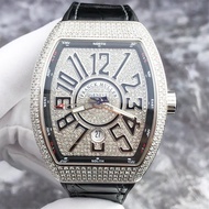 Franck MULLER Frank MULLER V45 Series Men's Watch Stainless Steel Back Set Gypsophila Diamond 43.5 X53.5mm Three-Hand Calendar Display Single Watch