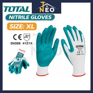 TOTAL Nitrile Safety Gloves TSP12101 XL Oil Resistant Work Gloves EN388 4121 Industrial Grip Gloves