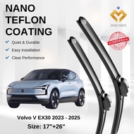 Volvo EX30 2023 Premium Japan Tech Car Wiper Blades 17”+26” Type 01/04 Streak-Free, Durable, Easy In