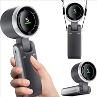 3-in-1 Turbo Fan 5-speed Adjustable USB Charging Handheld Fan with Neck Strap Foldable Desktop Fan T