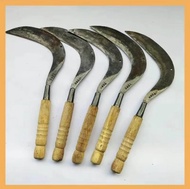 Arit cap simok asli-hemat isi 2-arit stik pengasah-Sabit baja super tajam-paket hemat perkakas-stik 