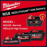 Milwaukee M18 Battery / Milwaukee Redlithium Ion Battery M18 / Bateri Milwaukee