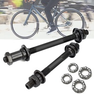 MOONDKIST 1 Pair Bike Axle, Bicycle Axles Rear Axle Front Axle Set with 20.5mm, 25mm Wheel Hub Steel