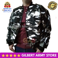 GILBERT ARMY STORE- TERBARU Jaket ABRI Tactical  Loreng Salju Putih Model Crew Bomber Militer Motif 