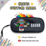 OK KIDS Titipotitipo Pencil Case Free Custom Name DTF Screen Printing Size 20x9x4 cm