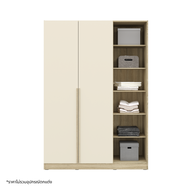 Koncept Furniture ตู้เสื้อผ้าบานเปิด รุ่น Hannie ขนาด 140 ซม. สีไม้อ่อน (140x56.5x190.9 ซม.)