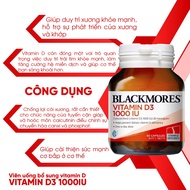 Bổ sung Vitamin D3 1000IU giúp tăng khả năng hấp thụ canxi vào xương Blackmores Vitamin D3 1000IU củ