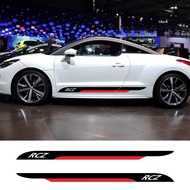 2PCS Car Door Side Stickers For PEUGEOT RCZ Tuning Accessories Racing Sport Skirt Stripes Styling De